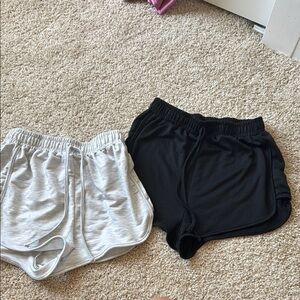 Black and Gray Athletic Shorts Set